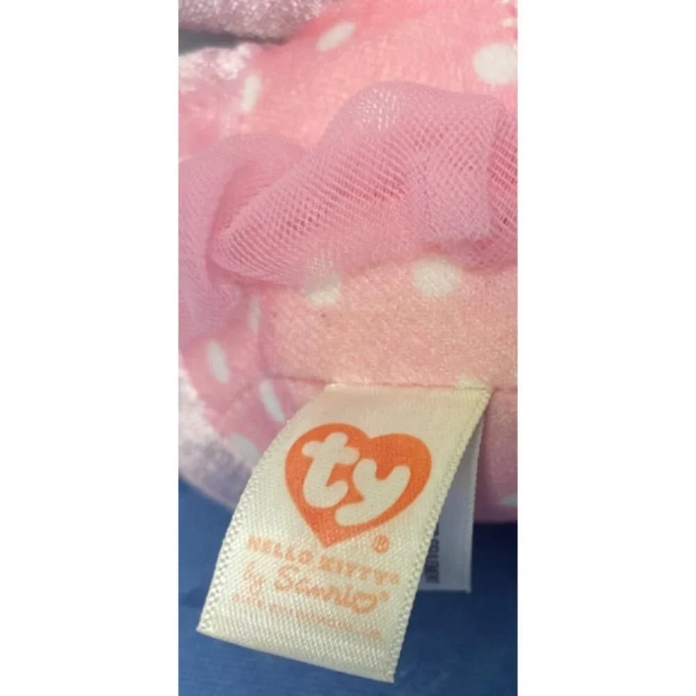 Ty Beanie Babies 7" Plush Pink Velvet Hello Kitty Ballerina Polka Dot Tutu 2014 - Picture 5 of 7